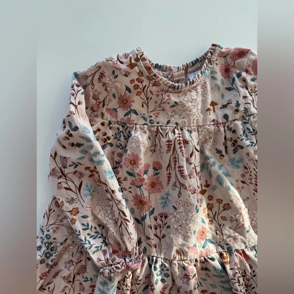 Modern Moments by Gerber Pink Floral Peplum Dress – Toddler Girls 2T - Picture 4 of 7